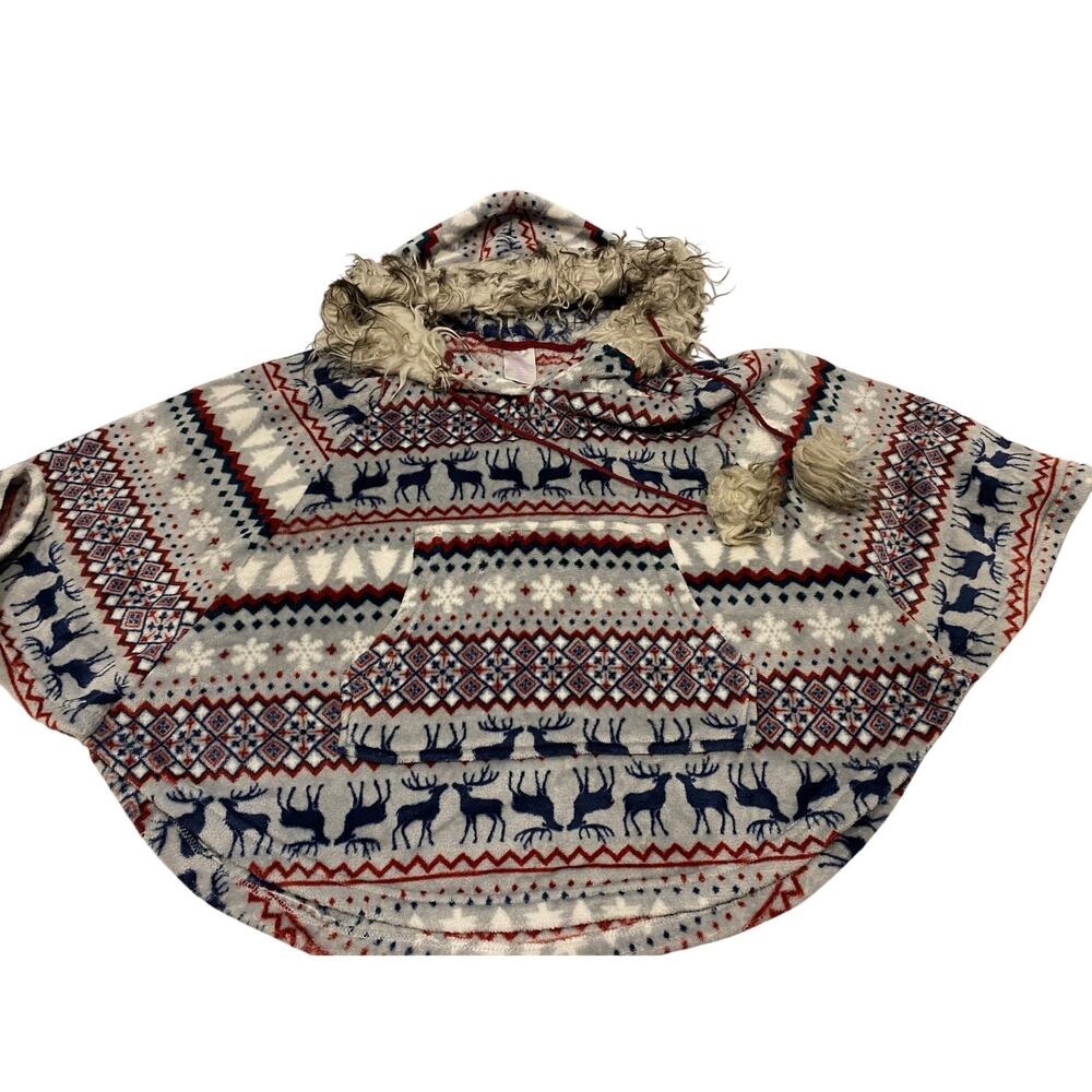 Secret Treasure Hooded poncho Gray Size Small